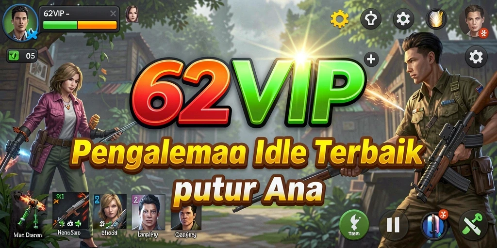 Tampilan gameplay menarik dari 62VIP dengan fitur Idle yang intuitif.