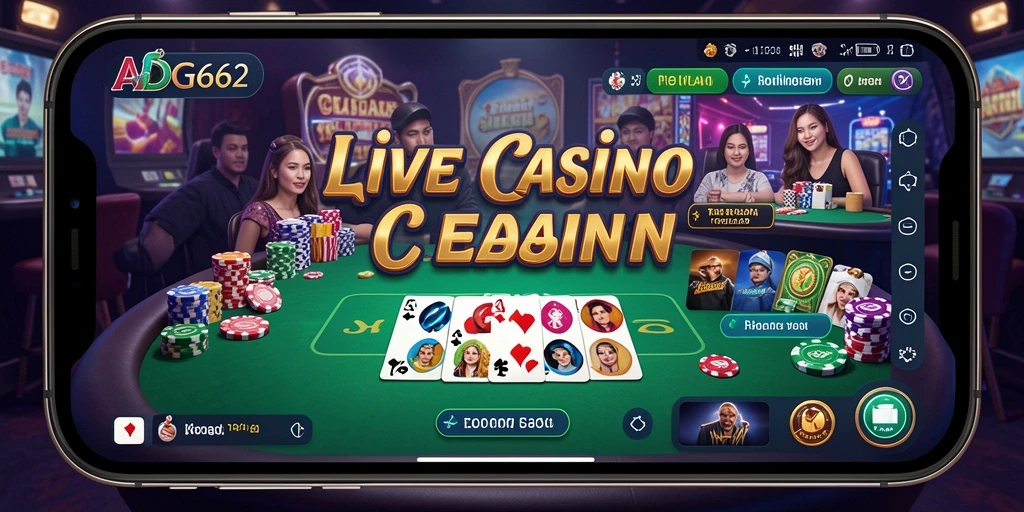 Tampilan gameplay Live Casino yang mendebarkan di ADG62.