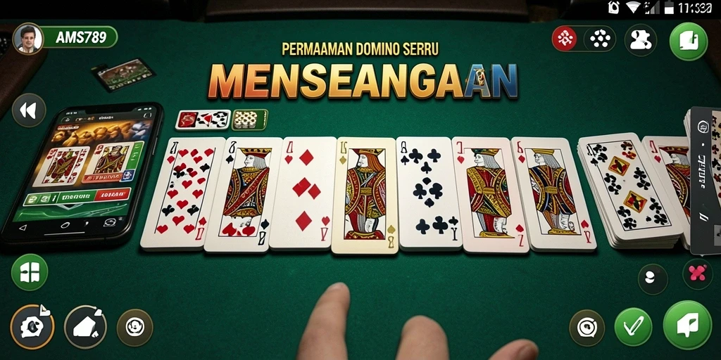 Tangkapan layar AMS789 menampilkan gameplay Domino yang seru dan interaktif.
