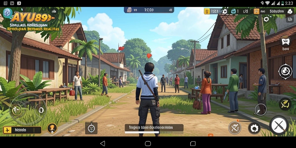 Tangkapan layar dari gameplay AYU89 yang menunjukkan aktivitas sehari-hari karakter.