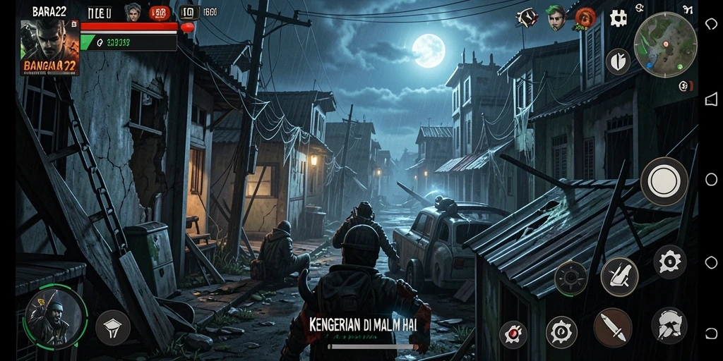 Tangkapan layar gameplay BARA22 menampilkan suasana Horror yang mencekam.