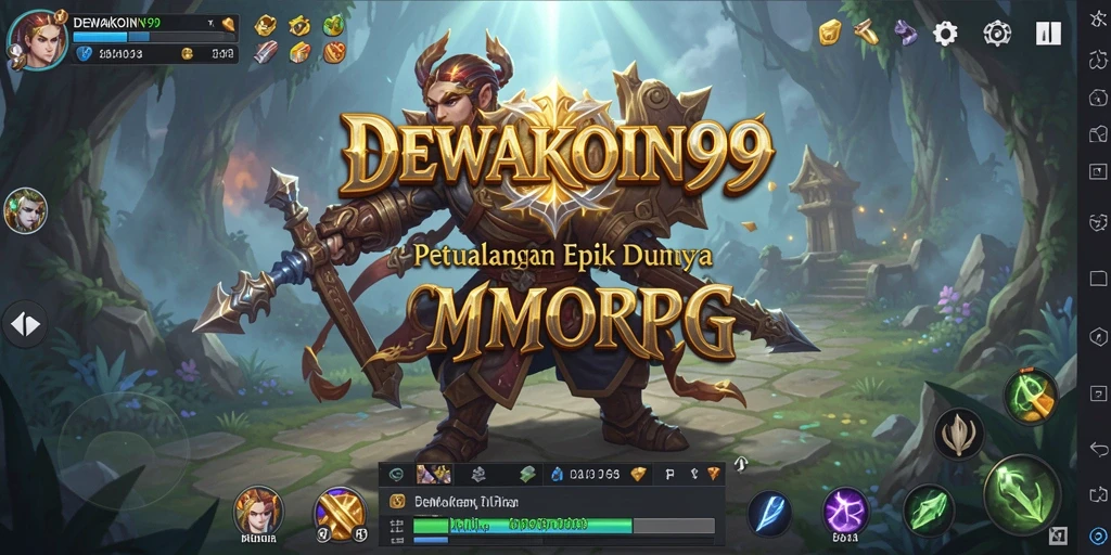 Tampilan gameplay menakjubkan di DEWAKOIN99, menjelajahi dunia fantasi.