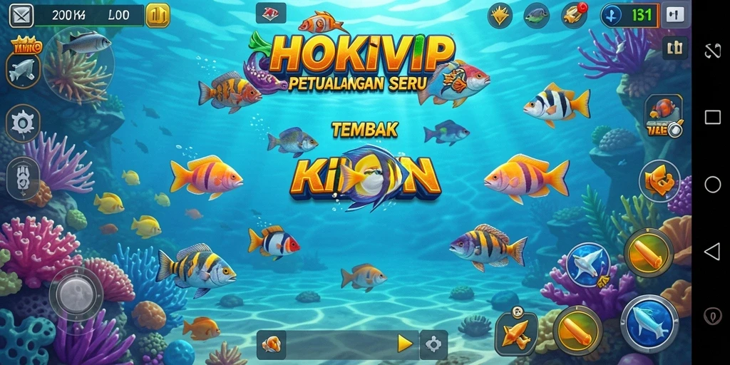 Screenshot menampilkan aksi seru dalam permainan Tembak Ikan HOKIVIP.