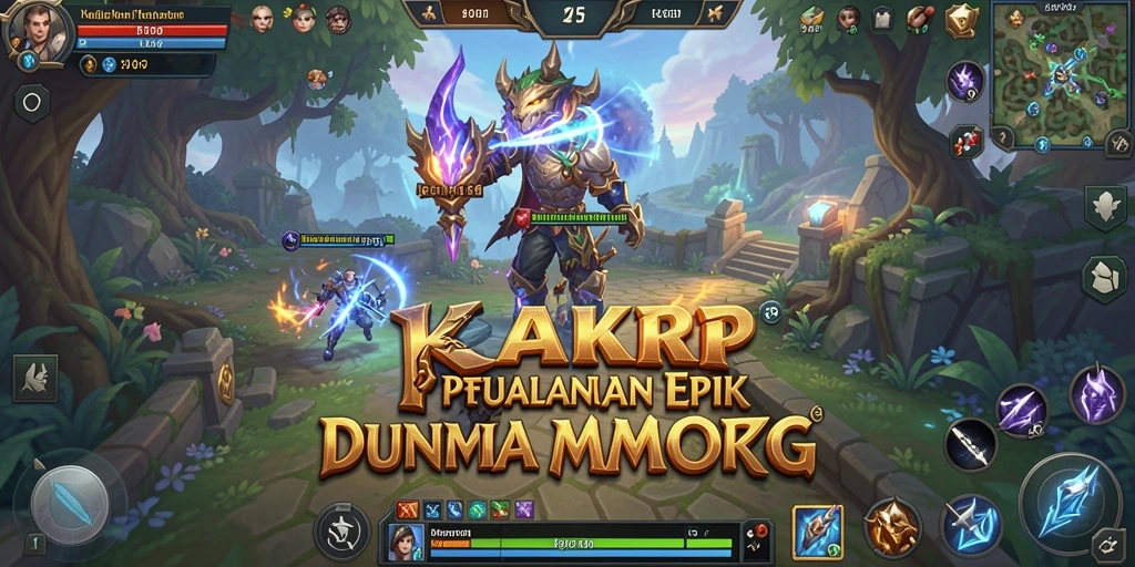 Screenshot menunjukkan aksi seru dalam gameplay MMORPG KAKRP.