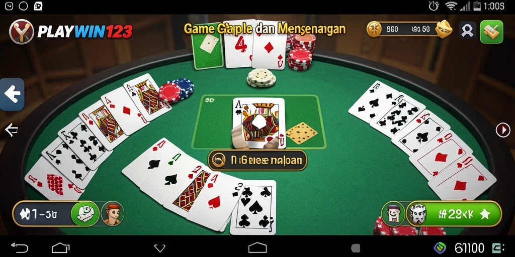Screenshot gameplay Gaple di PLAYWIN123 yang menampilkan keseruan permainan.