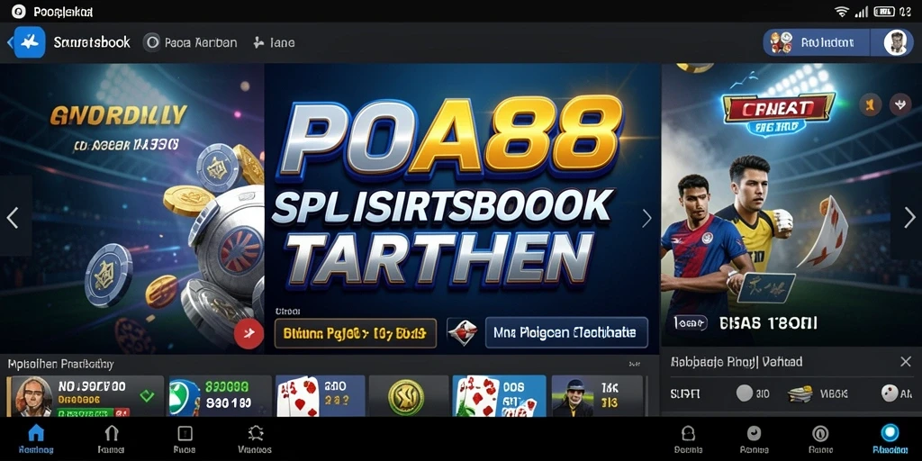 Screenshot POA88 menunjukkan tampilan antarmuka menarik permainan Sportsbook.