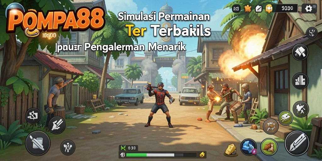 Screenshot gameplay POMPA88 menampilkan interaksi pemain dalam dunia simulasi.