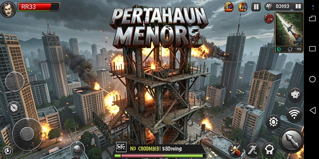 Tampilan gameplay menara dalam RR33 yang menegangkan dan penuh strategi.