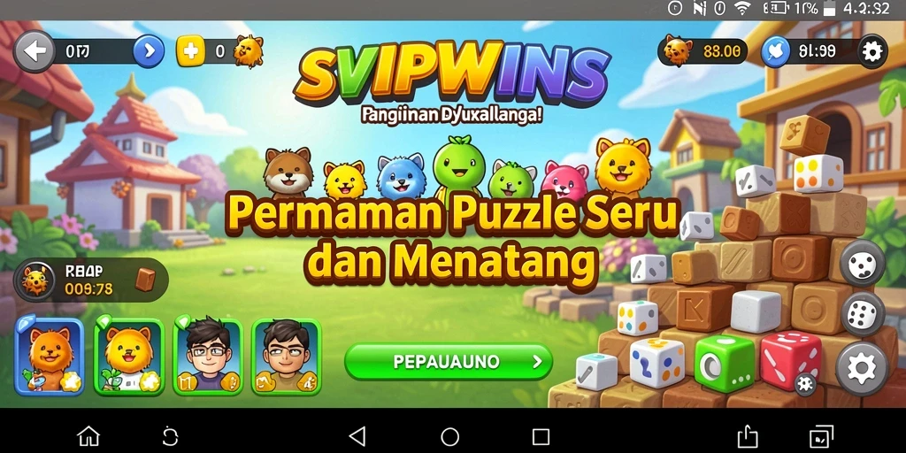 Tampilan gameplay seru di SVIPWINS dengan level Match-3 yang menantang.