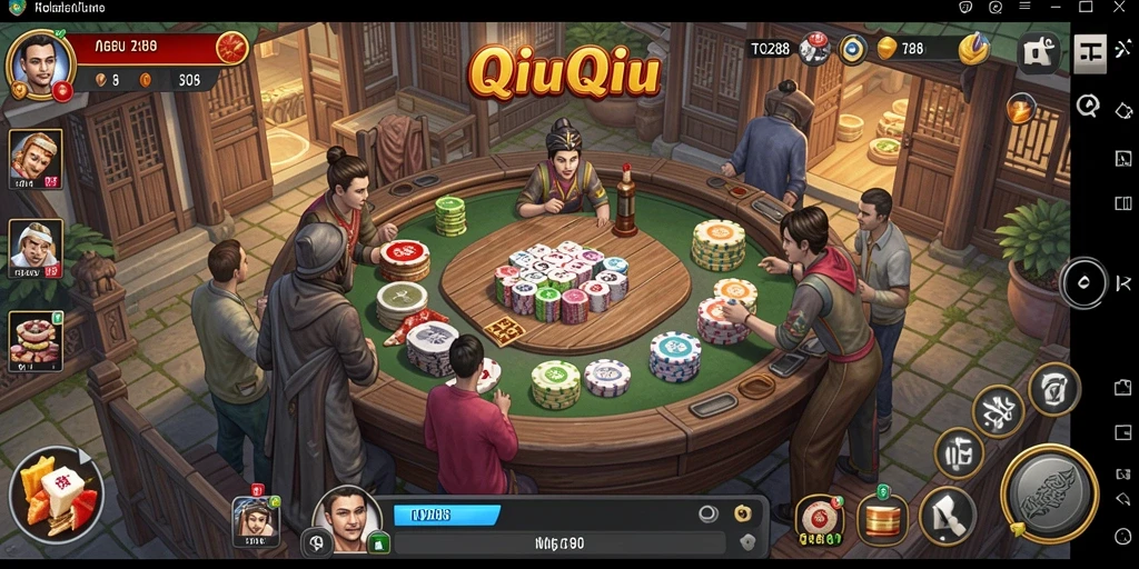 Screenshot gameplay menunjukkan keseruan bermain QiuQiu di TO288.